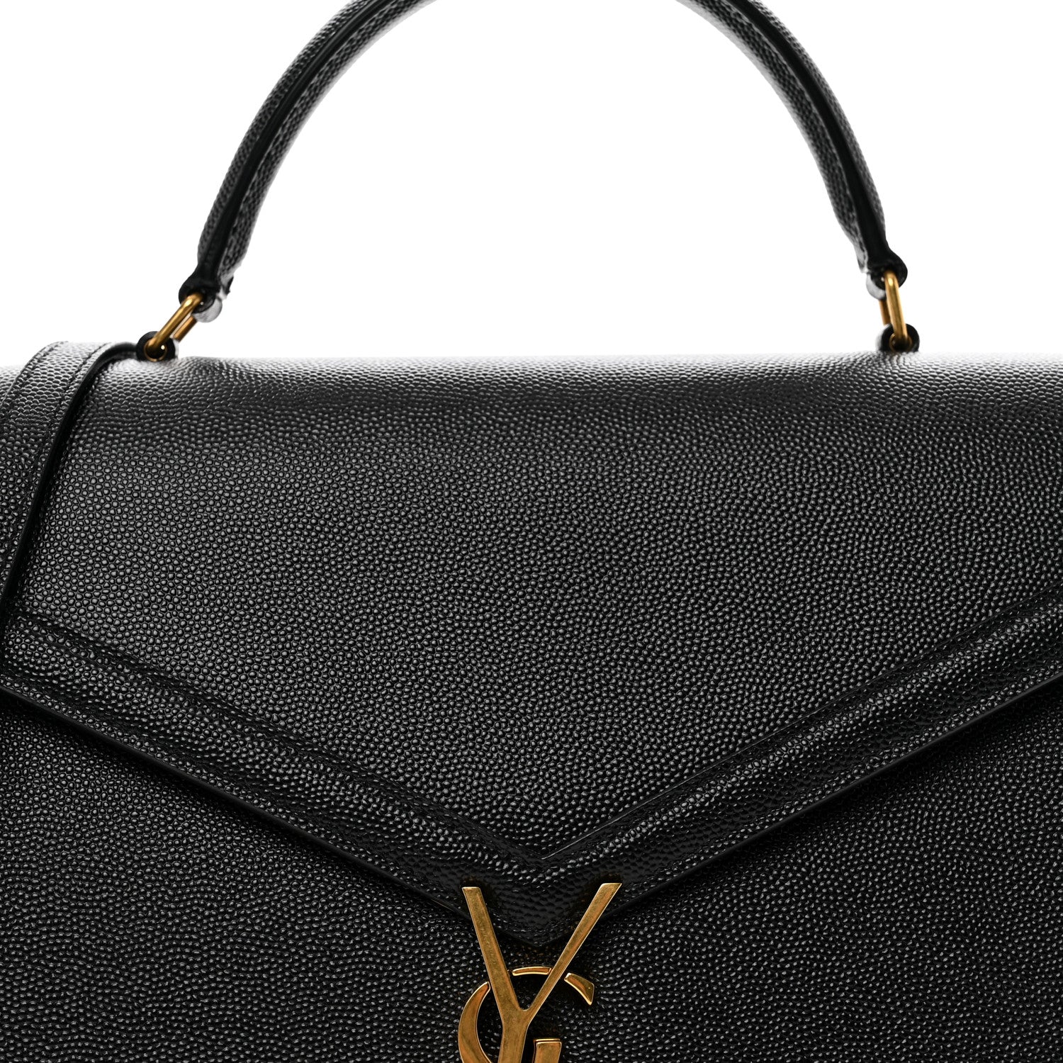 Saint Laurent Grain de Poudre Medium Classic Monogram Cassandra Top Handle Black Rouge Legion 8 of 10