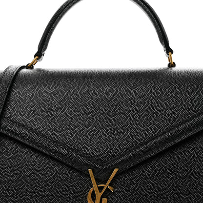 Saint Laurent Grain de Poudre Medium Classic Monogram Cassandra Top Handle Black Rouge Legion 8 of 10