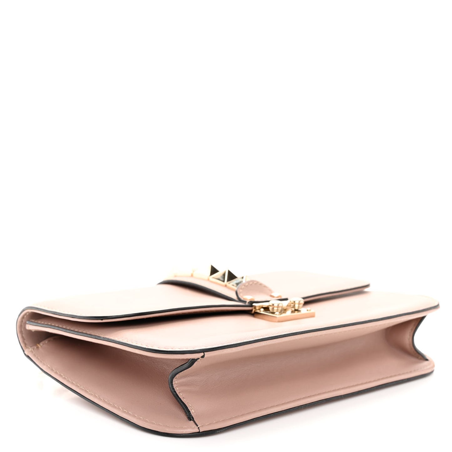 Vitello Medium Glam Lock Rockstud Flap Poudre