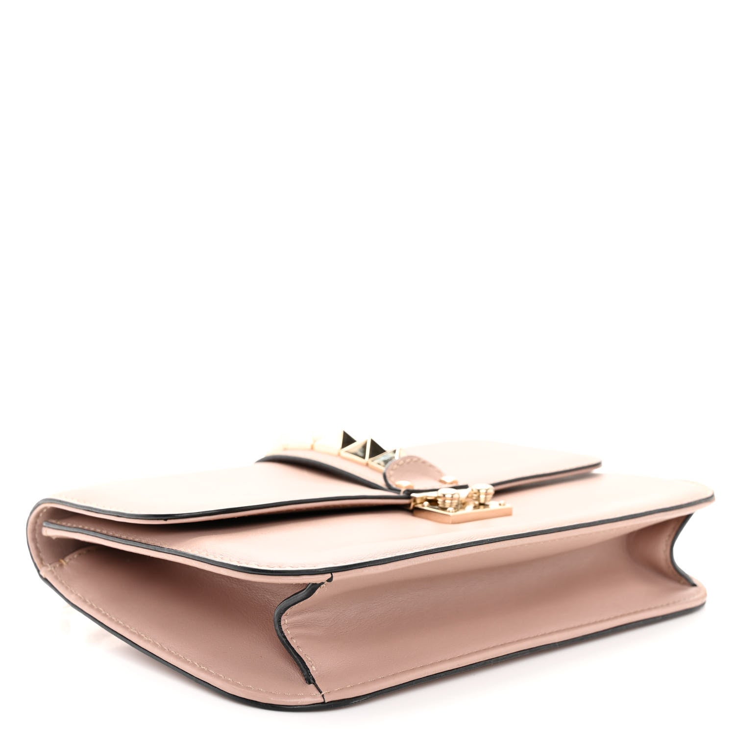 Valentino Garavani Vitello Medium Glam Lock Rockstud Flap Poudre 4 of 9