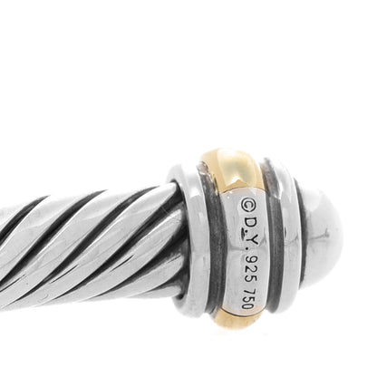 David Yurman Sterling Silver 18K Yellow Gold 4mm Cable Classics Bracelet 4 of 5