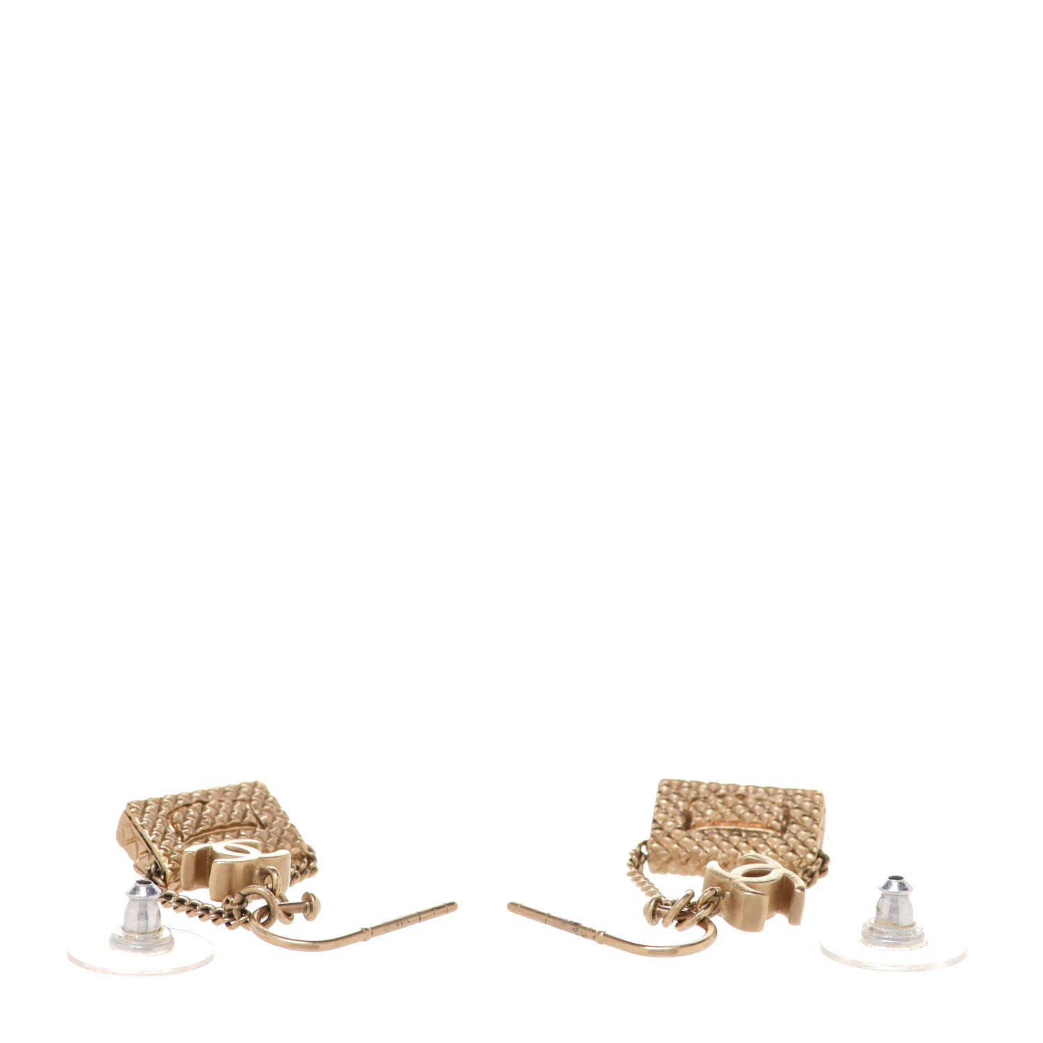Chanel CC Flap Bag Drop Earrings Gold 3 of 4