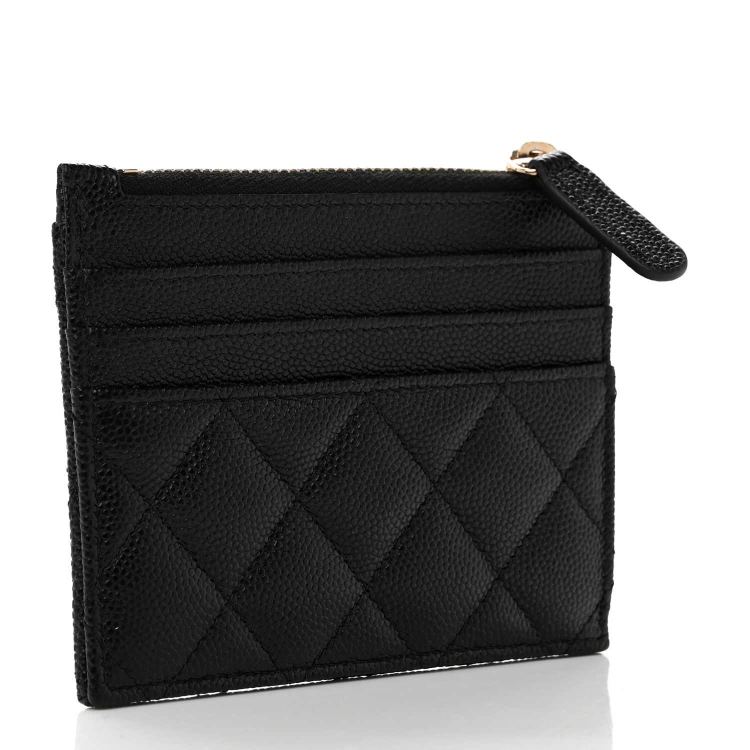 Chanel Caviar Quilted CC Zip Card Holder Black 3 of 8