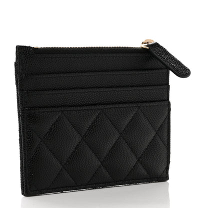 Chanel Caviar Quilted CC Zip Card Holder Black 3 of 8