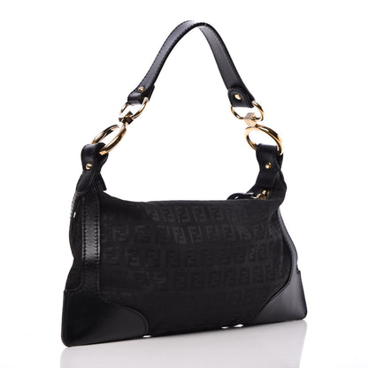Fendi Zucchino Cuoio Small Chef Pocket Shoulder Bag Black 3 of 6
