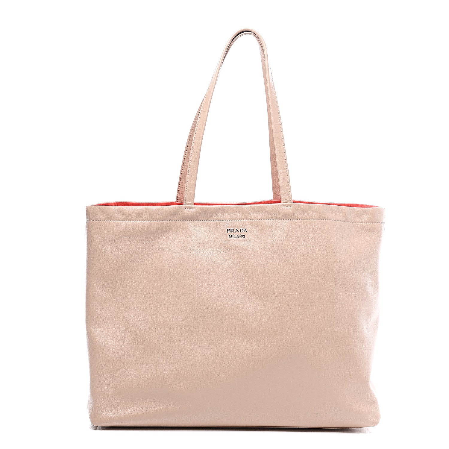 Prada Soft Calfskin Shopping Tote Cammeo Lacca 1 of 11