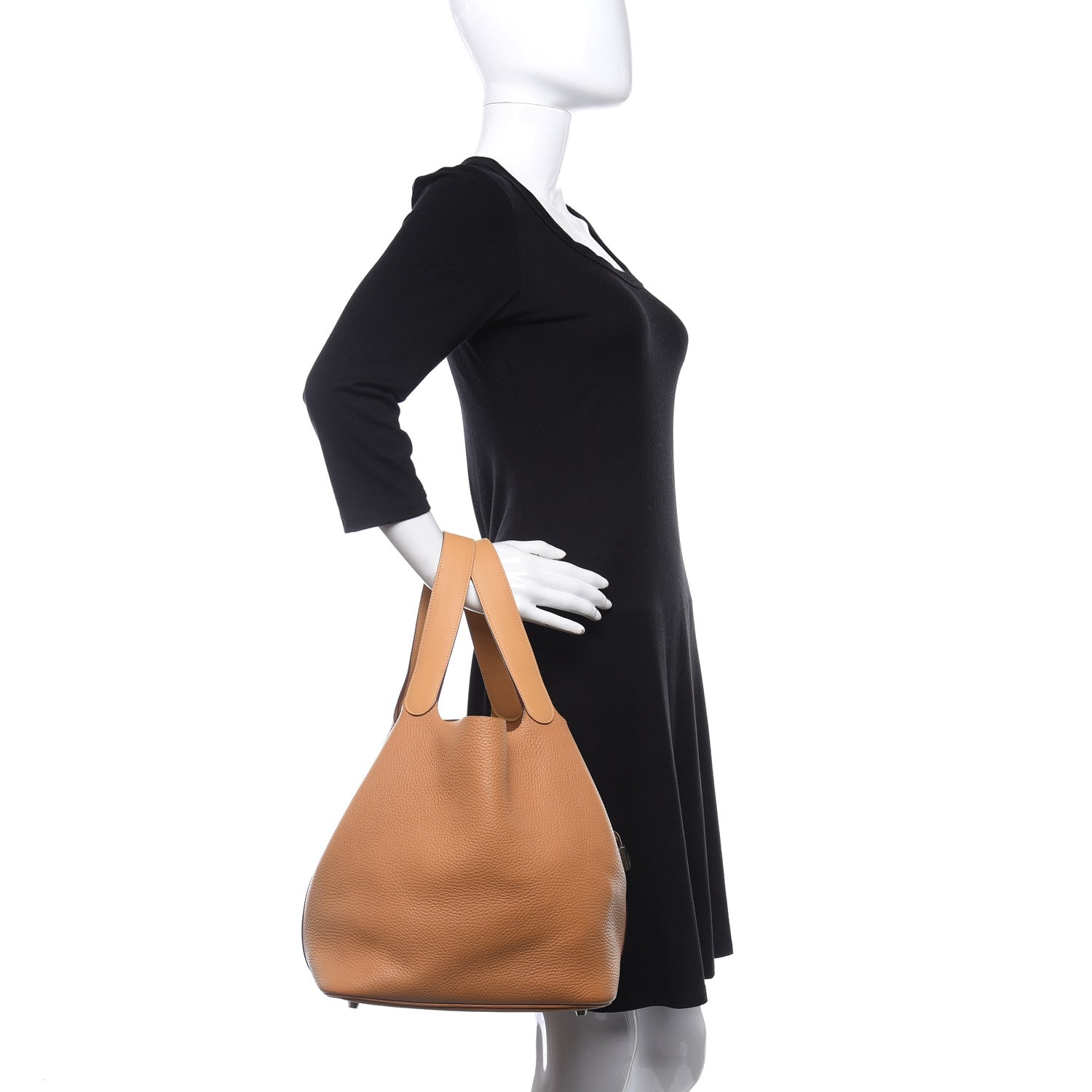 Hermes Taurillon Clemence Swift Picotin Lock 26 GM Caramel 3 of 9