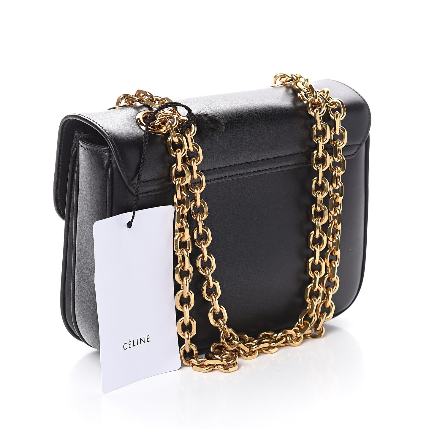 Shiny Calfskin Small C Bag Black