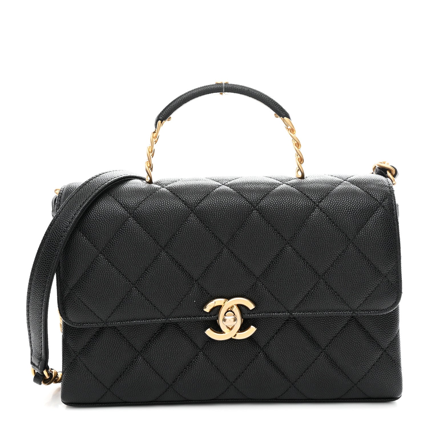 Chanel Caviar Quilted Medium Carry Me Top Handle Flap Black 1 of 11
