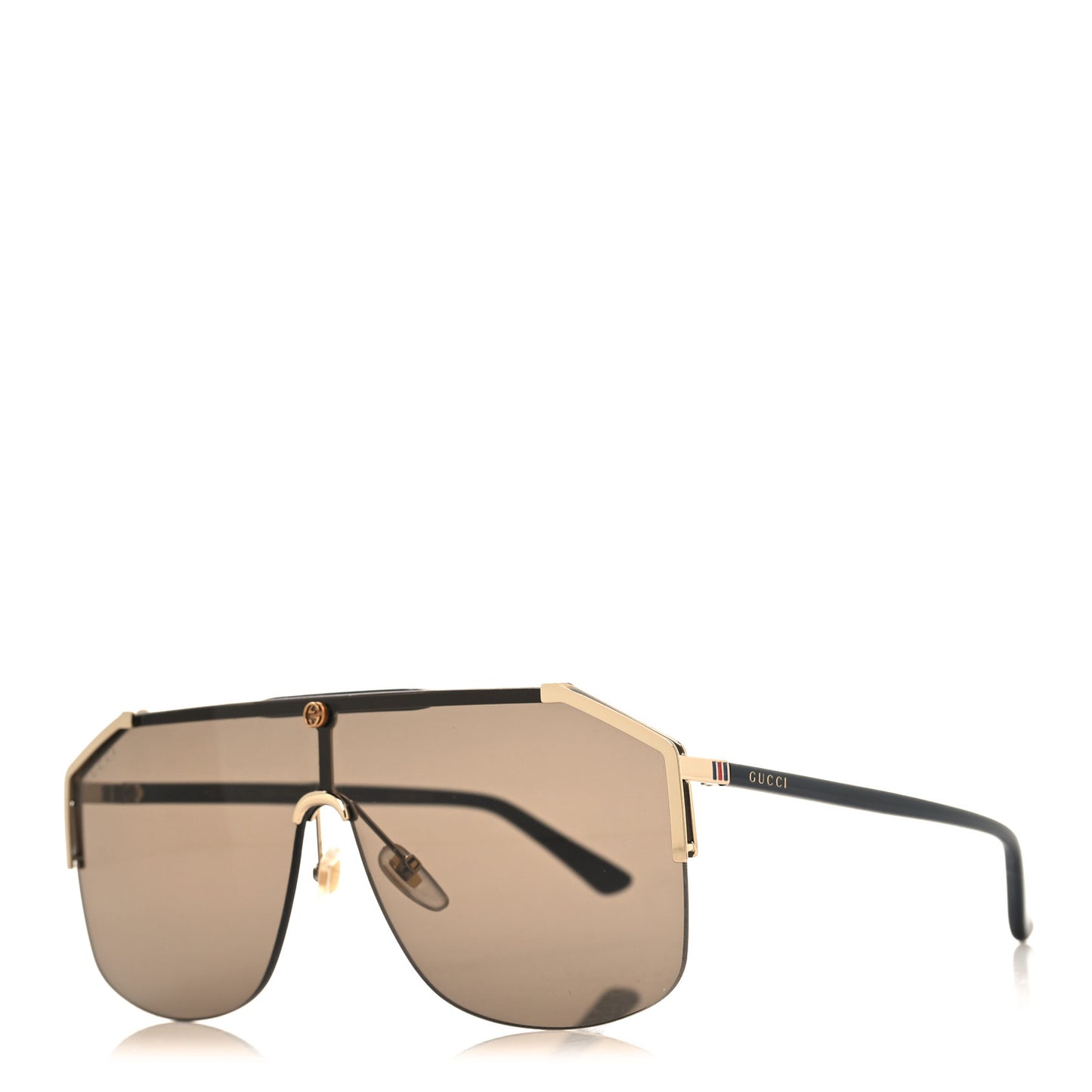 Metal Rimless Square Sunglasses GG0291S Black Gold