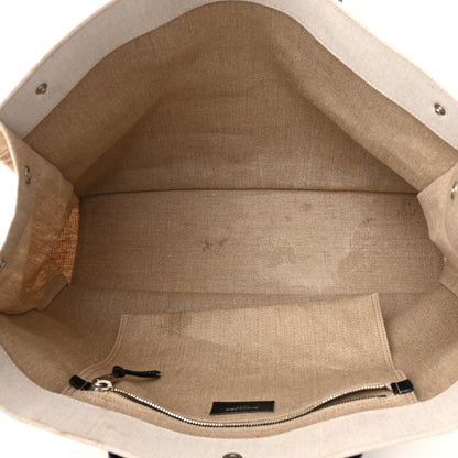 Saint Laurent Linen Calfskin Rive Gauche Tote Optic White 5 of 22
