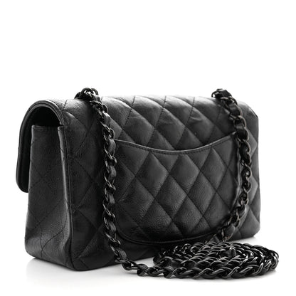 Chanel Crumpled Calfskin Quilted Mini Rectangular Flap So Black 3 of 10