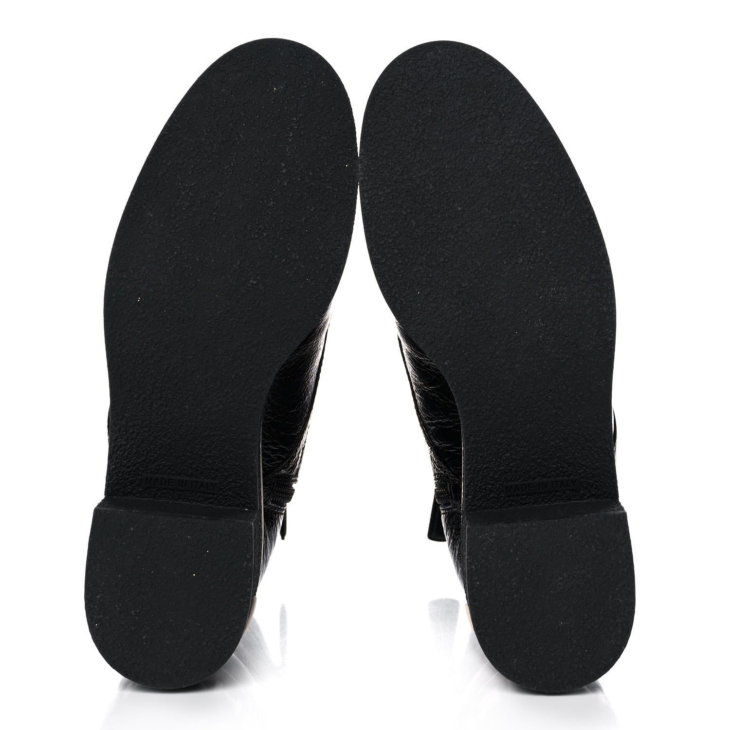 Chanel Shiny Crumpled Lambskin Lace Up Combat Boots 38 Black 5 of 9