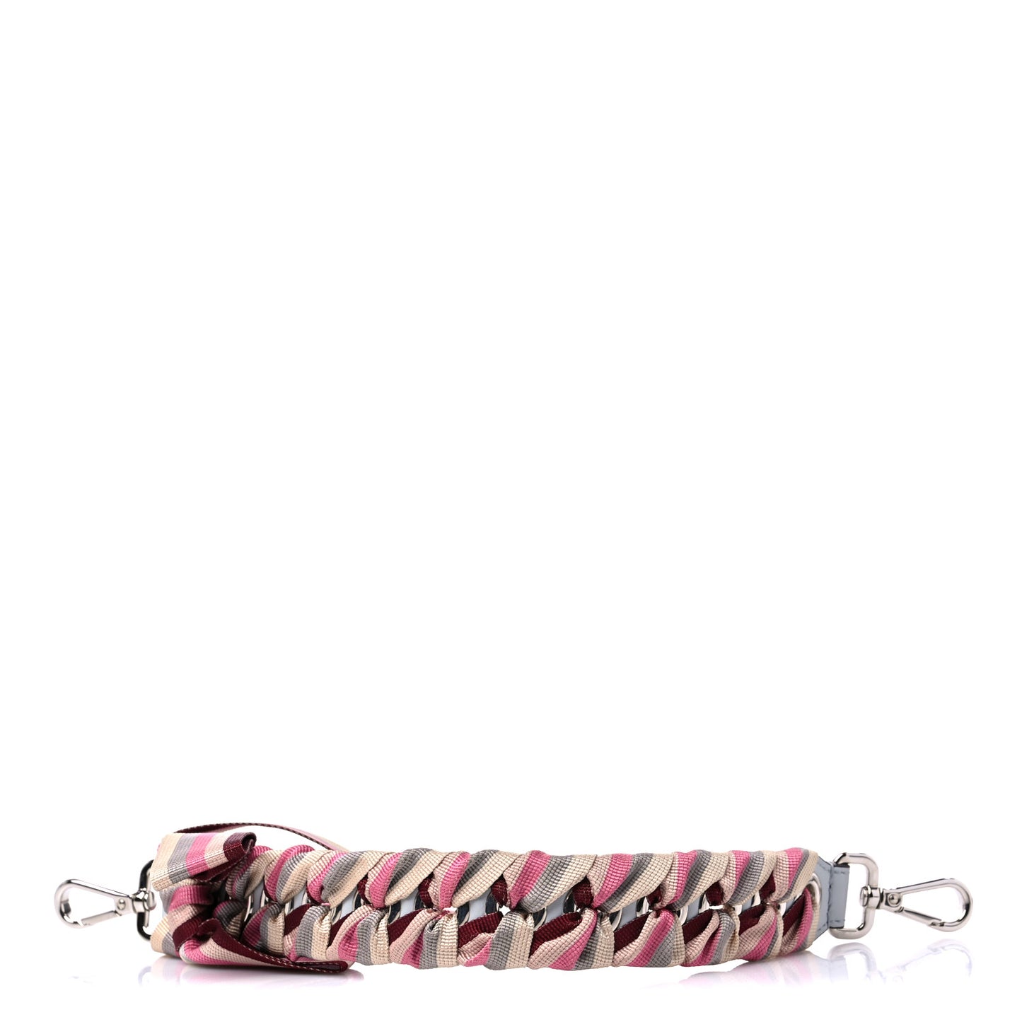 Calfskin Ribbon Lace Up Bow Mini Strap You Grey Pink