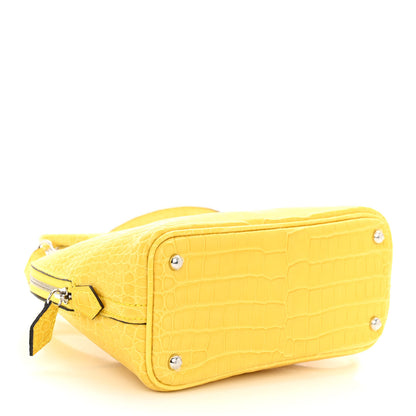 Hermes Matte Porosus Crocodile Mini 1923 Bolide Mimosa 4 of 11
