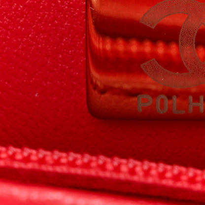 Chanel Shiny Lambskin Quilted Mini Sweetheart Flap Dark Red 8 of 10