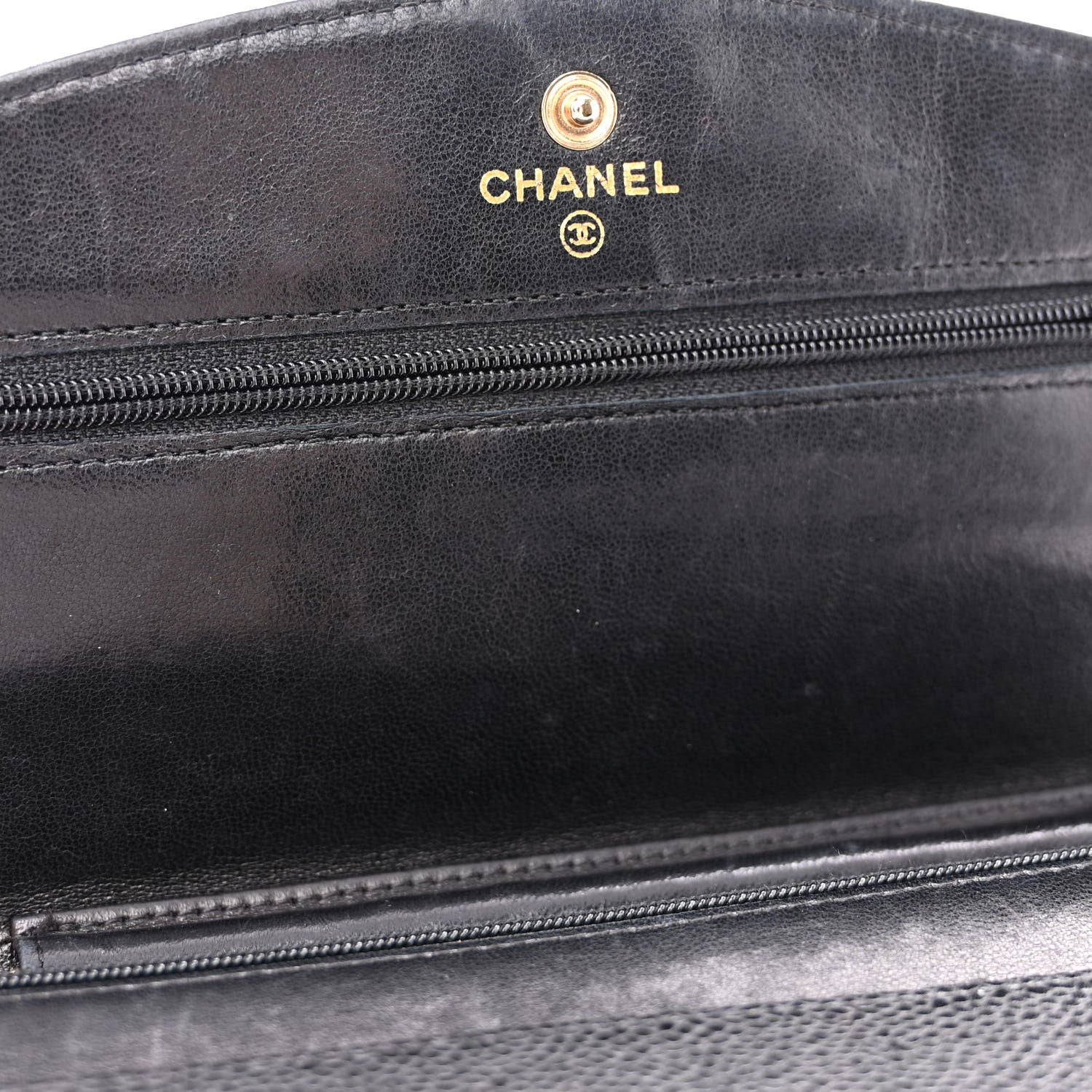 Chanel Caviar Timeless CC Wallet On Chain WOC Black 13 of 13