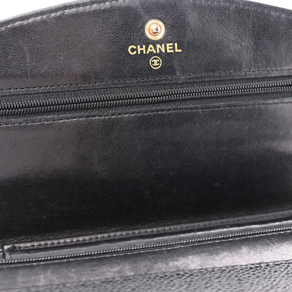 Chanel Caviar Timeless CC Wallet On Chain WOC Black 13 of 13
