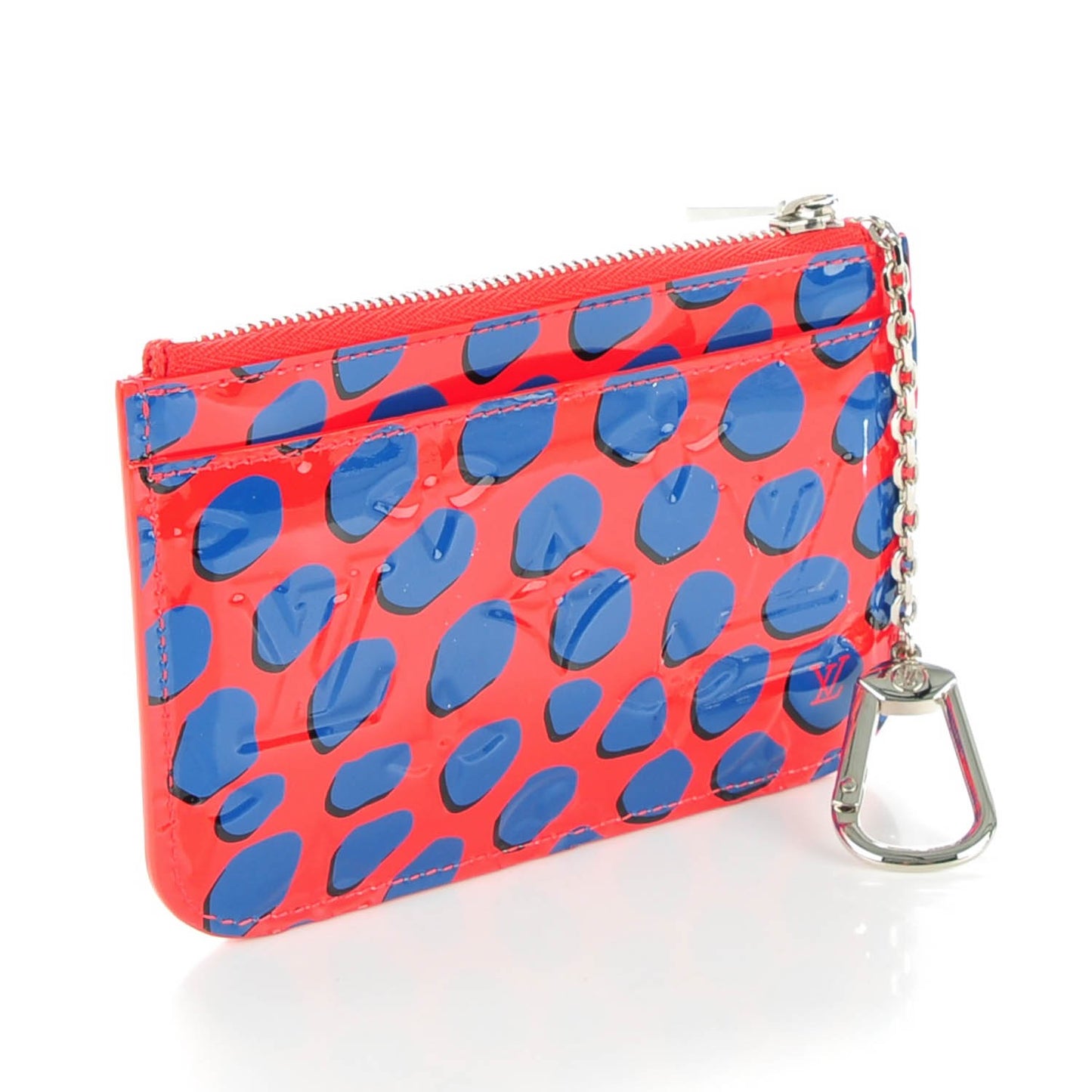 Vernis Jungle Dots Key Pouch Coquelicot Denim