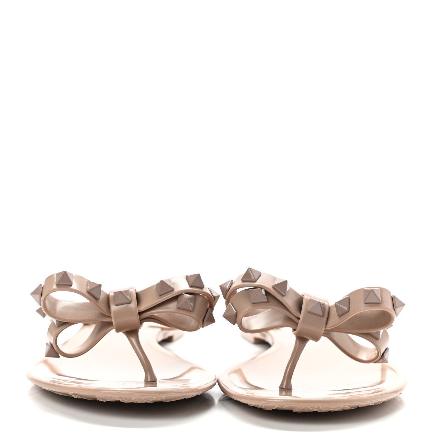 PVC Jelly Rockstud Bow Thong Sandals 38 Poudre