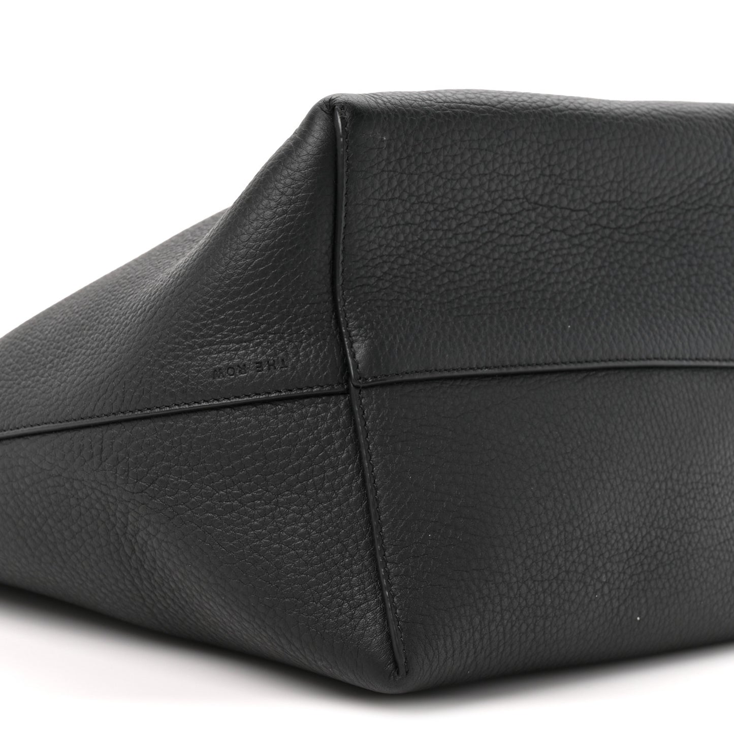 Grained Calfskin Medium N/S Hook Tote Black