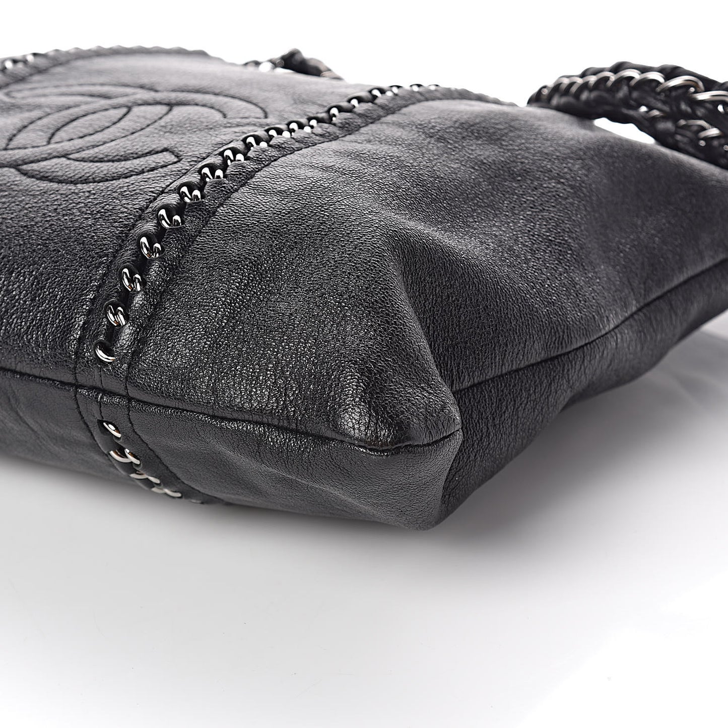 Deerskin Luxe Ligne North South Tote Black