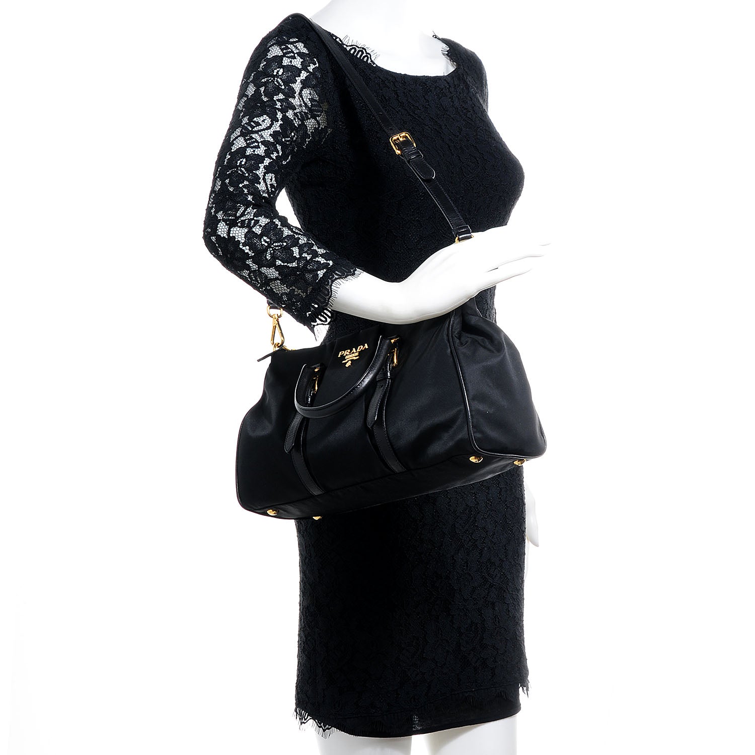 Prada Tessuto Nylon Shopping Satchel Black 2 of 9