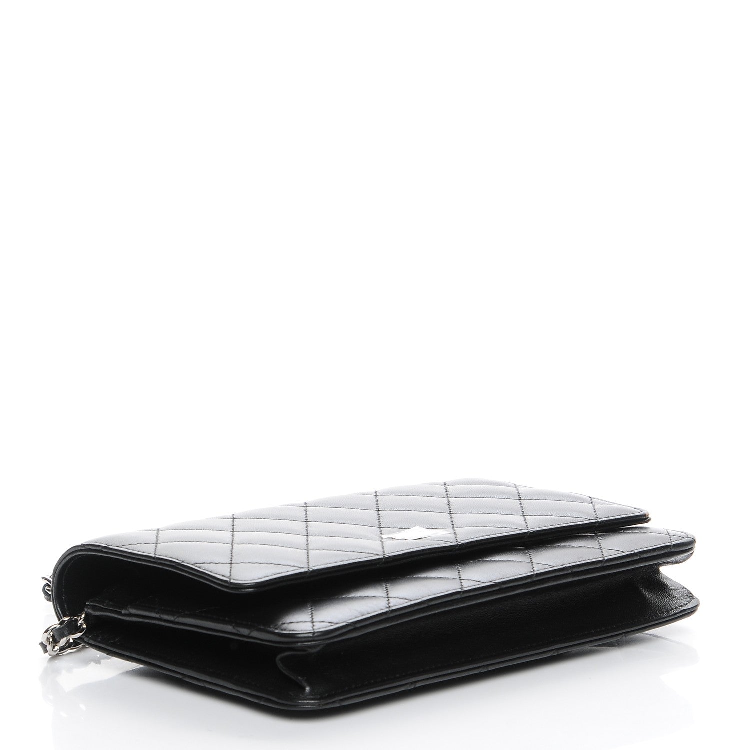 Chanel Lambskin Quilted Wallet On Chain WOC Black 4 of 9