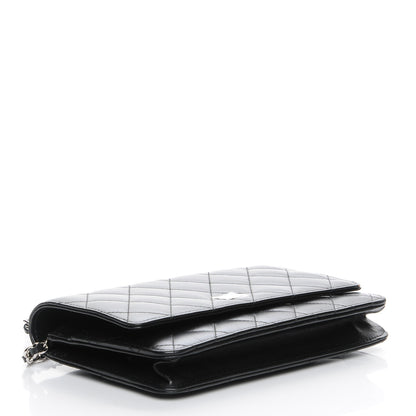 Chanel Lambskin Quilted Wallet On Chain WOC Black 4 of 9
