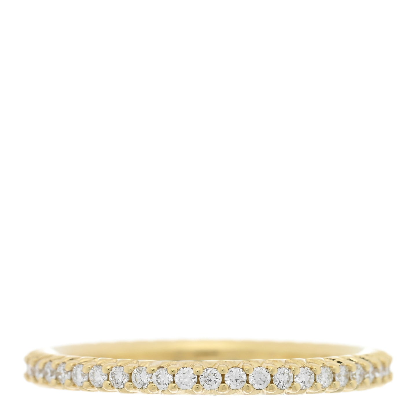 18K Yellow Gold Diamond Micro Pave Eternity Band Ring 55 7.25