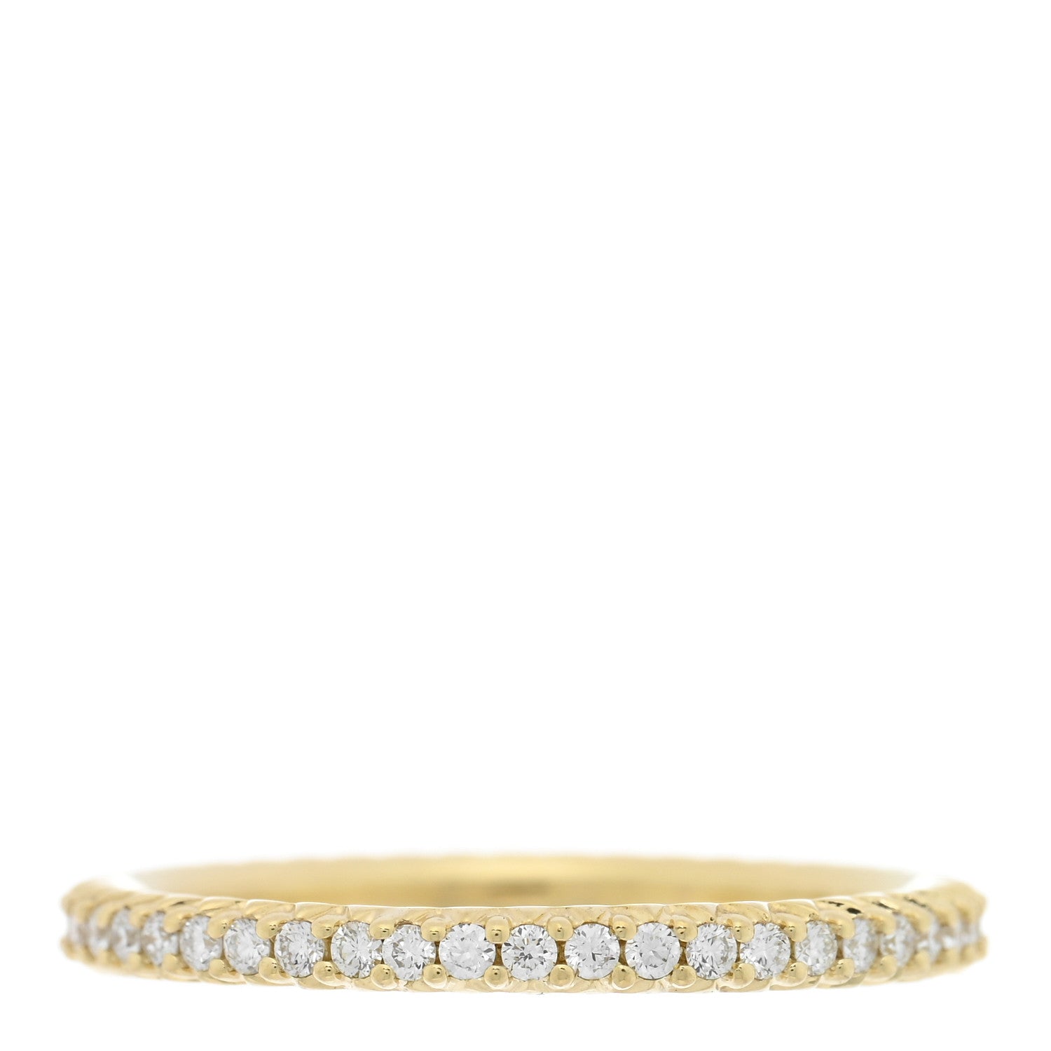 Roberto Coin 18K Yellow Gold Diamond Micro Pave Eternity Band Ring 55 7.25 3 of 4