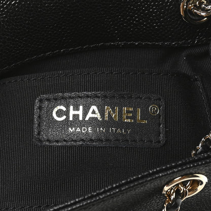 Chanel Shiny Caviar Quilted Small Duma Pockets Drawstring Backpack Black 6 of 11
