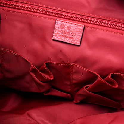 Gucci Nylon Monogram Dollar Calfskin Medium Light Double Buckle Backpack Vibrant Red 10 of 18