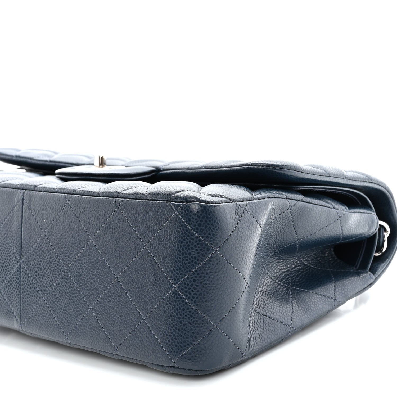 Chanel Caviar Quilted Jumbo Double Flap Navy Blue 10 of 10