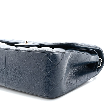 Chanel Caviar Quilted Jumbo Double Flap Navy Blue 10 of 10