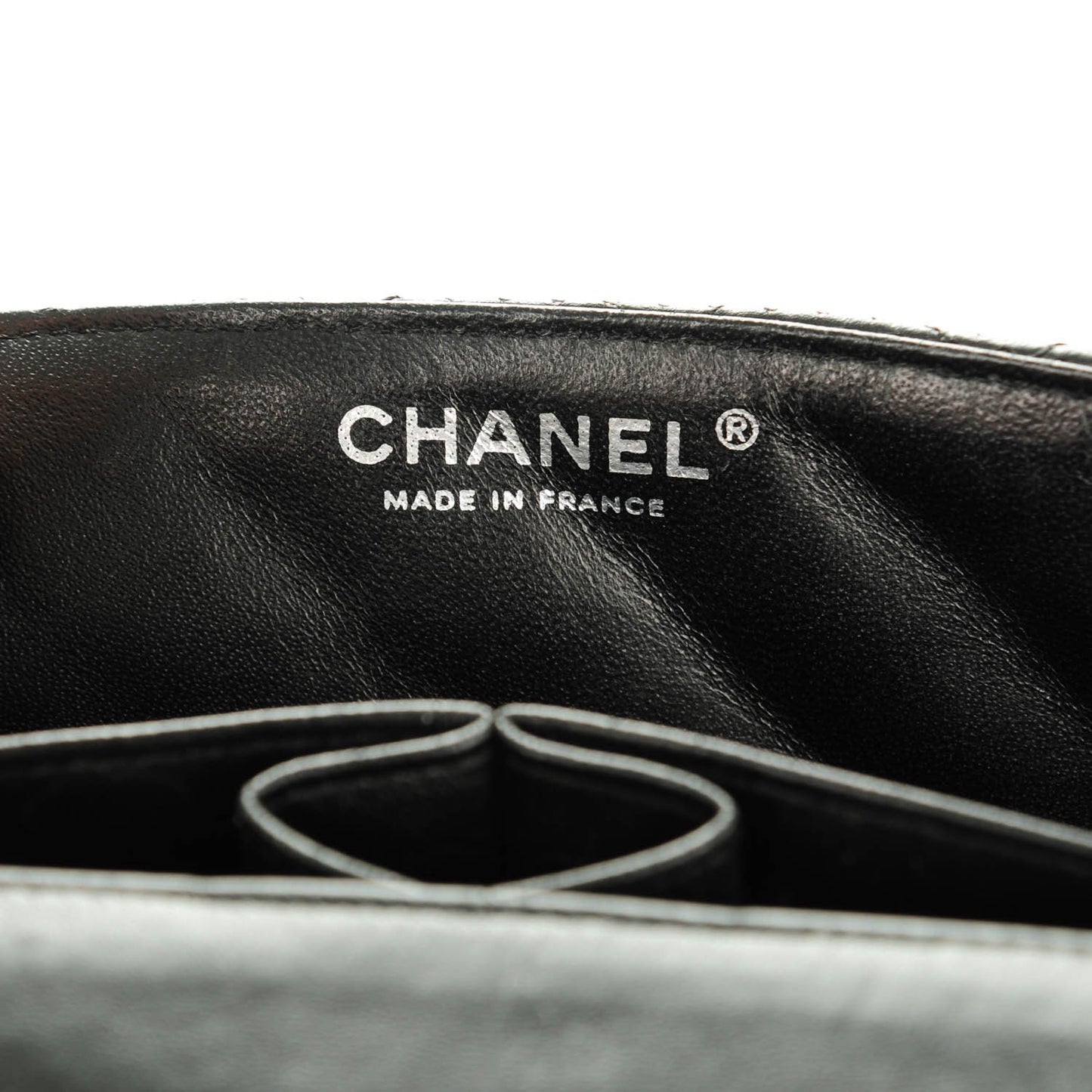 Lambskin Perforated East West Flap Black