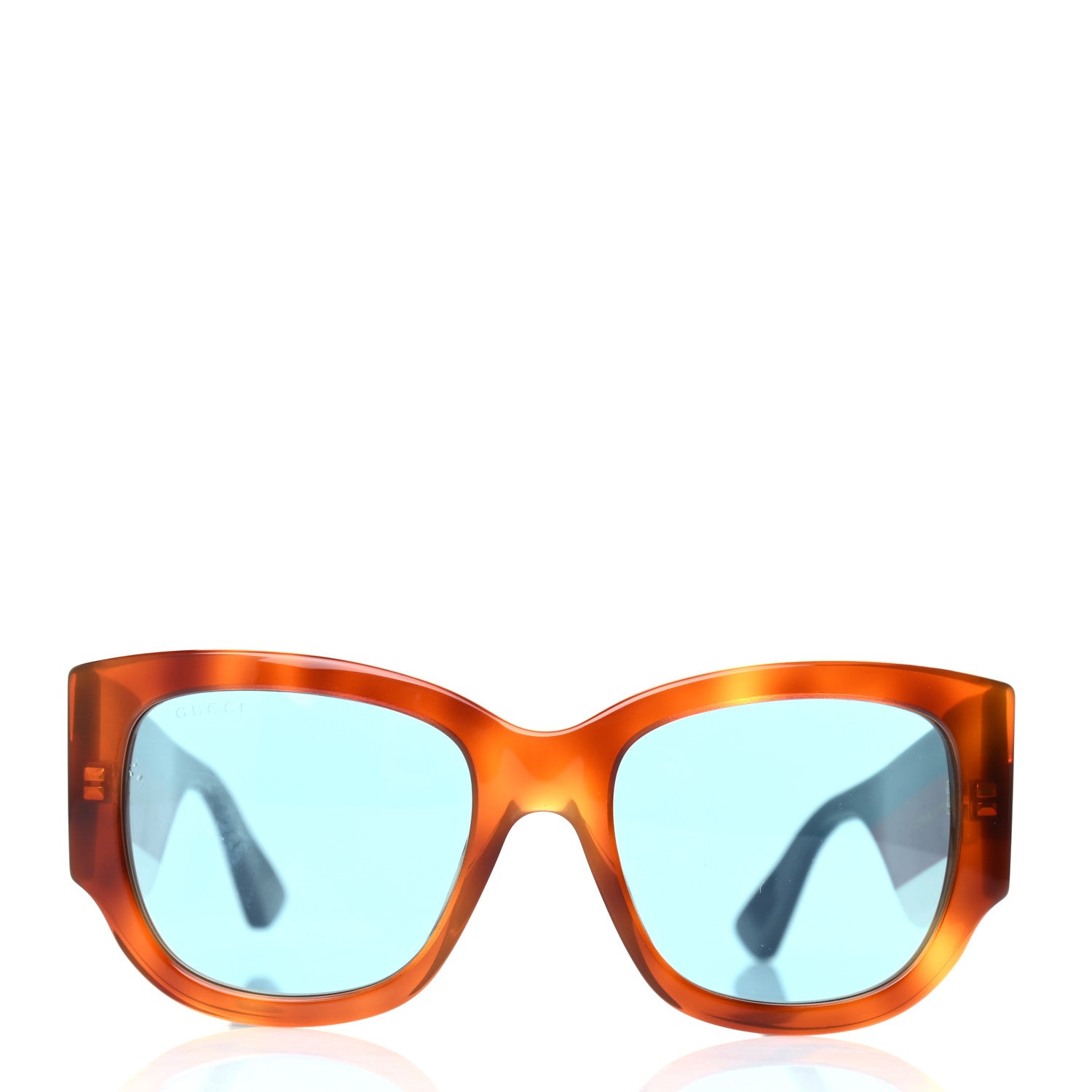 Gucci Acetate Web Oversized Frame Rectangle Sunglasses GG0276S Havana 2 of 8