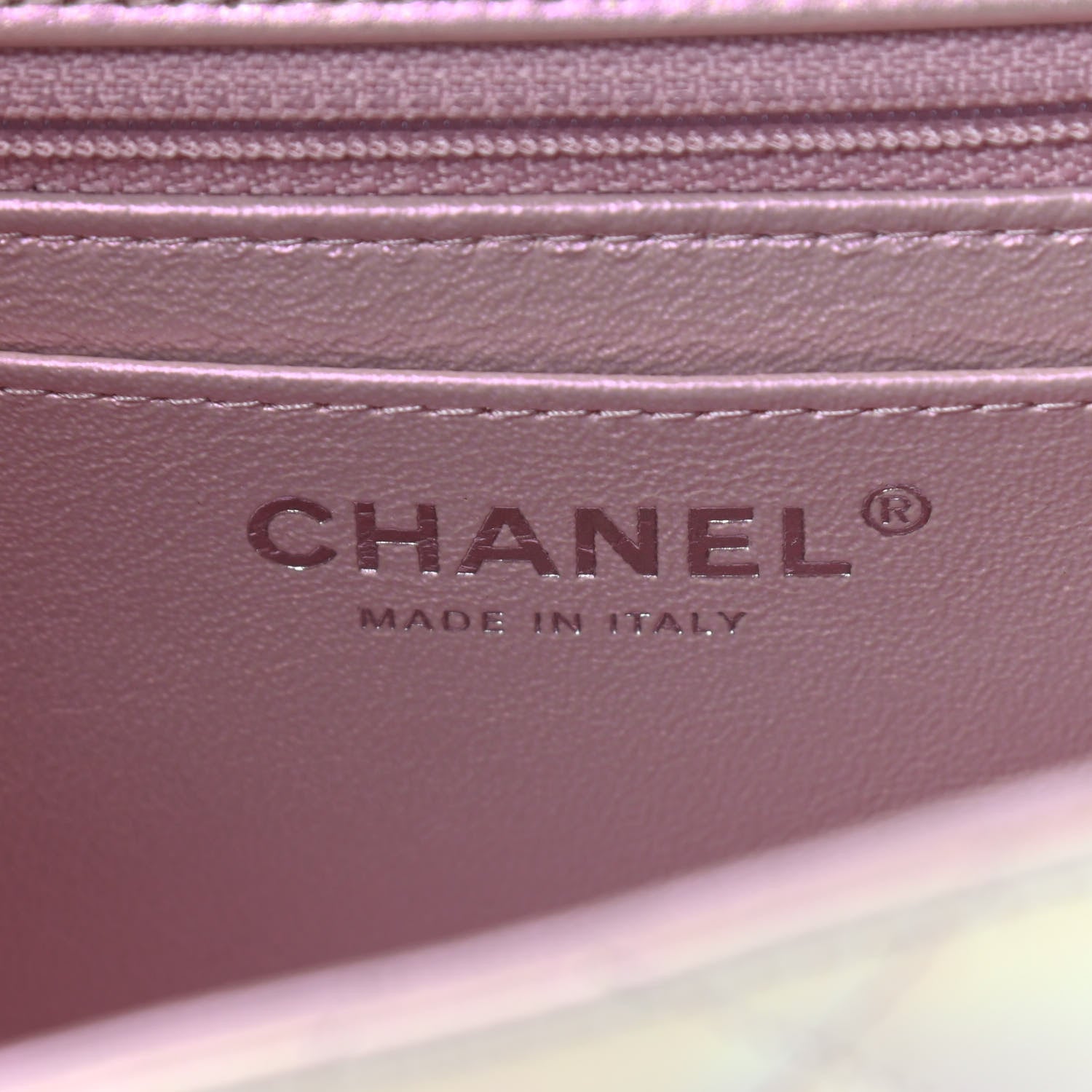 Chanel Iridescent Lambskin Quilted Mini Square Flap Pink 6 of 12