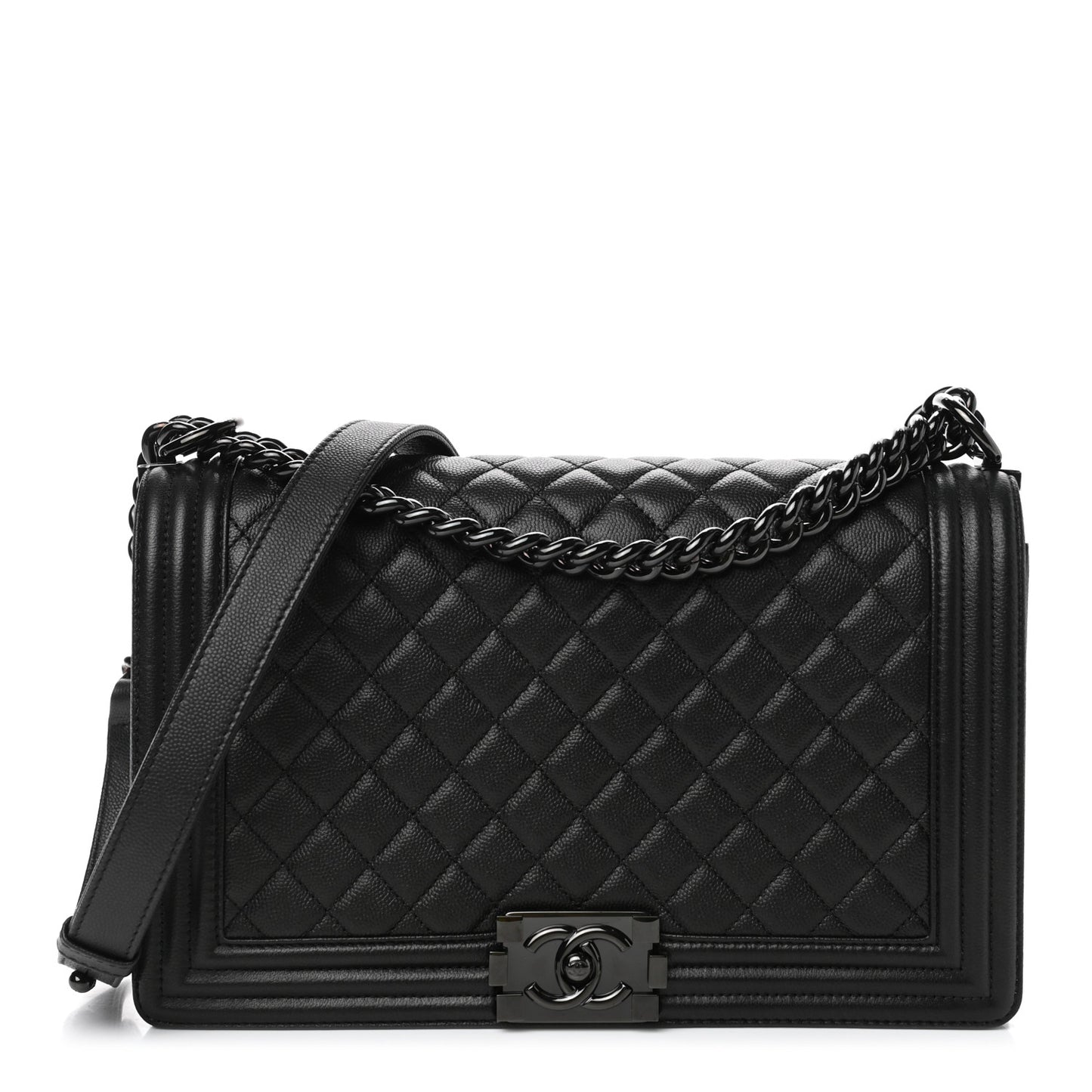 Caviar Quilted New Medium Boy Flap So Black
