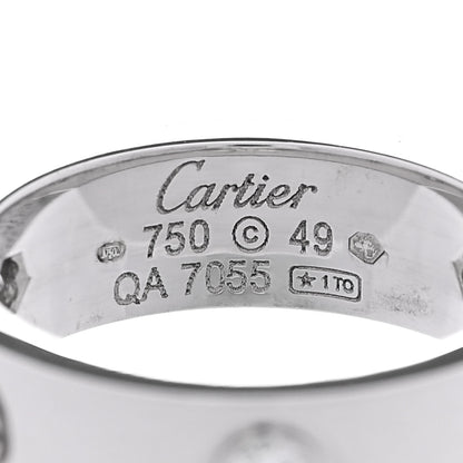 Cartier 18K White Gold 3 Diamond 5.5mm LOVE Ring 49 5 4 of 4
