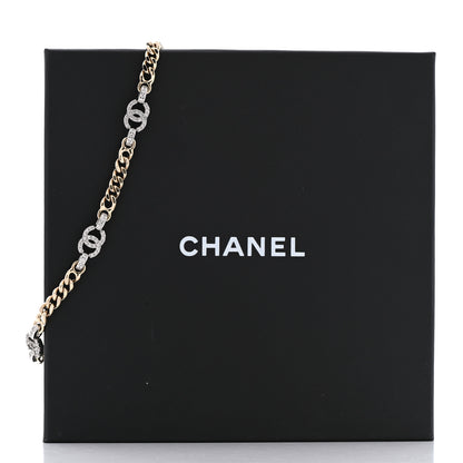 Chanel Crystal CC Chain Links Choker Necklace Gold 7 of 7