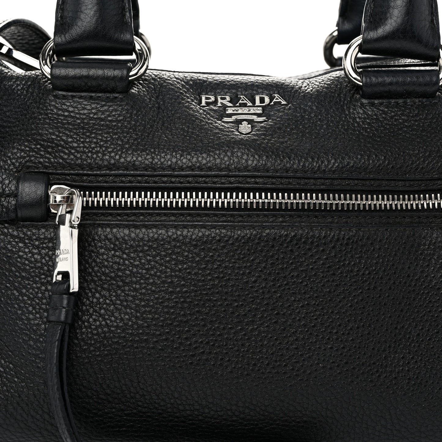 Vitello Daino Shopping Satchel Black