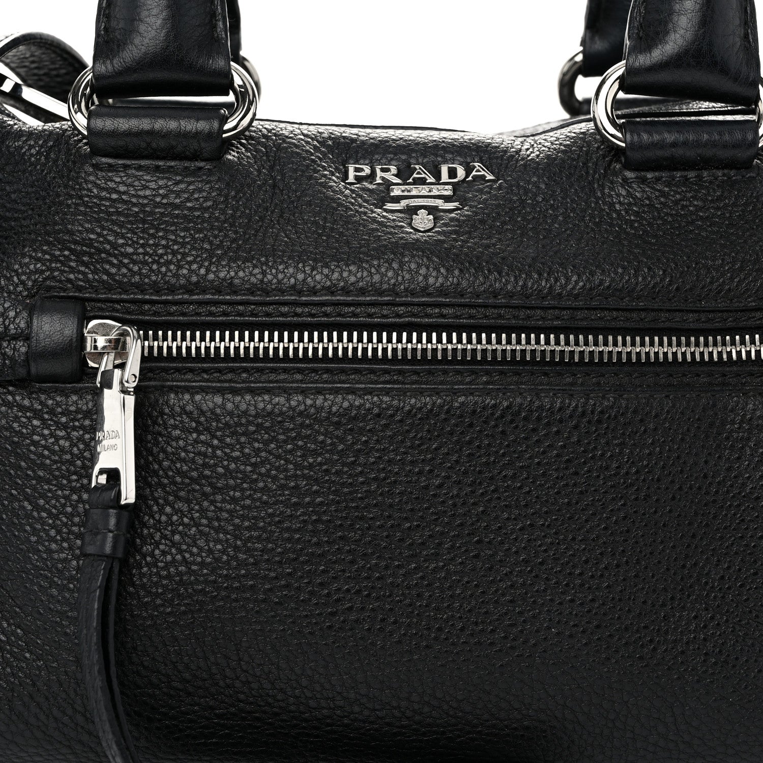 Prada Vitello Daino Shopping Satchel Black 8 of 10