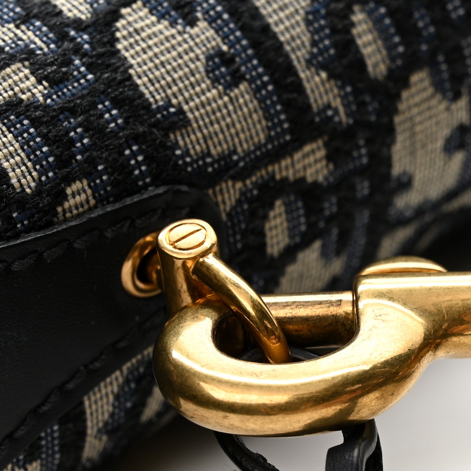 Christian Dior Oblique Small DiorAddict Flap Bag Navy Blue 11 of 12
