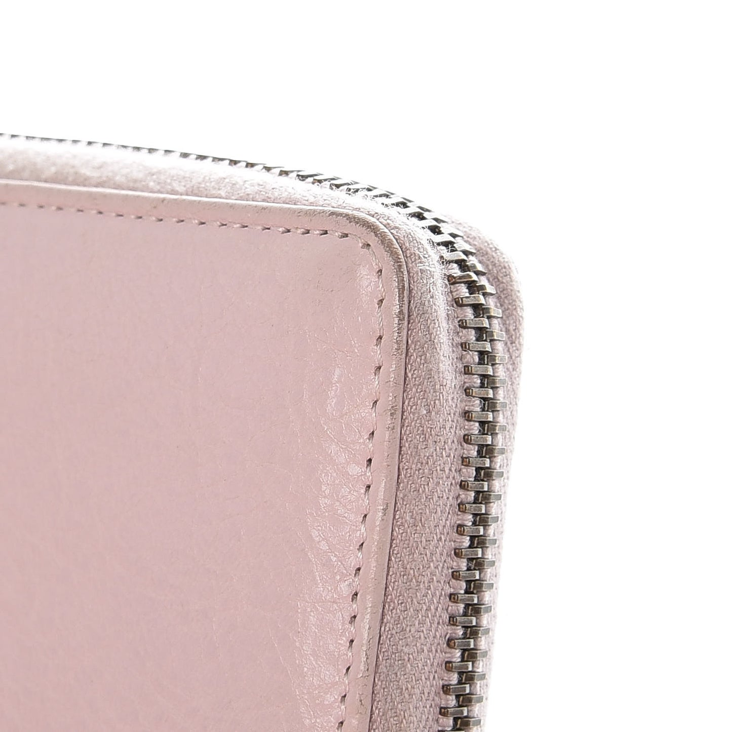 Agneau Classic Hardware Continental Zip Around Wallet Rose Poudre