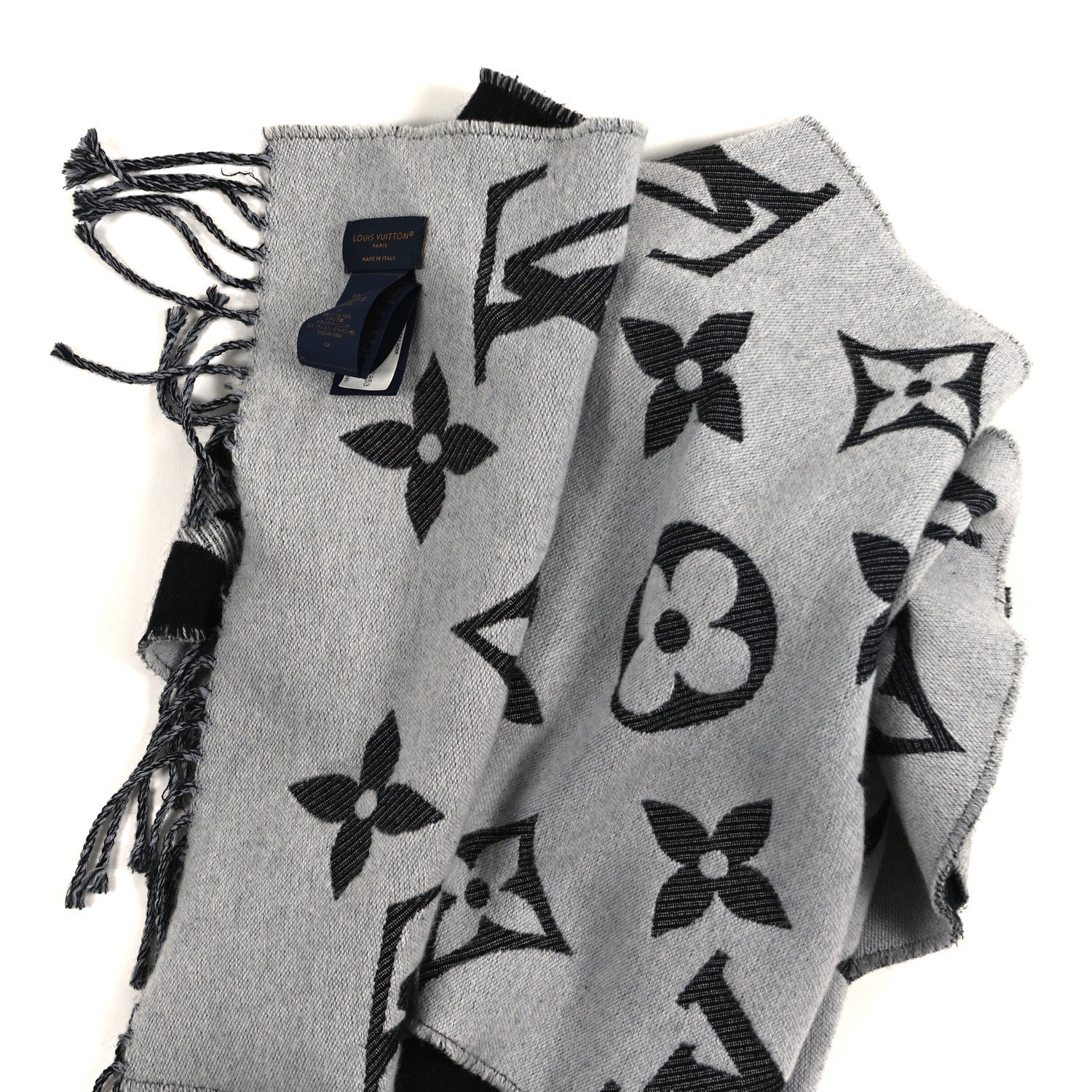 Louis Vuitton Wool Monogram LV Essential Scarf Black 3 of 3