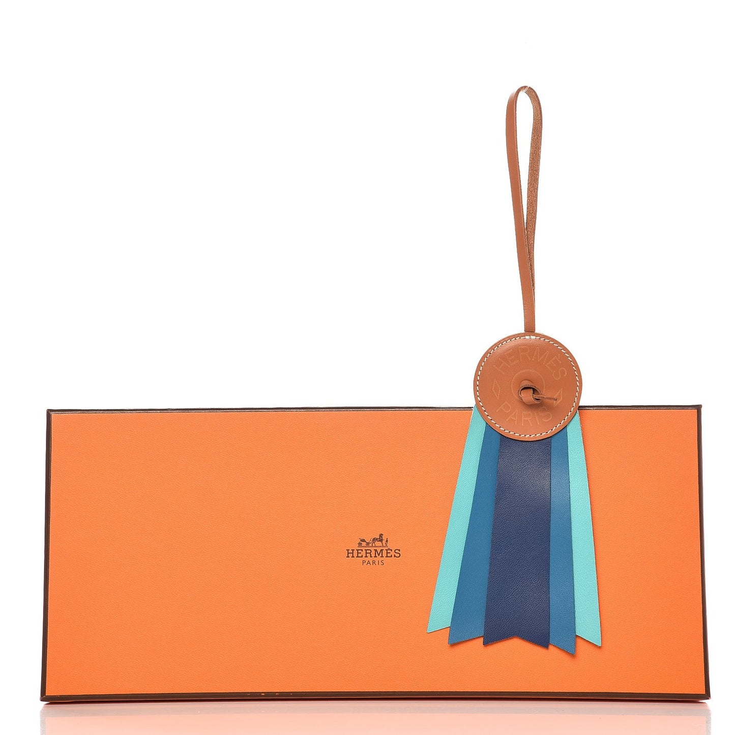 Hunter Cowhide Milo Lambskin Paddock Flot Bag Charm Bleu de Malte Bleu Izmir Lagon