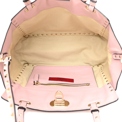 Valentino Garavani Vitello Small Rockstud Tote Water Rose 5 of 10