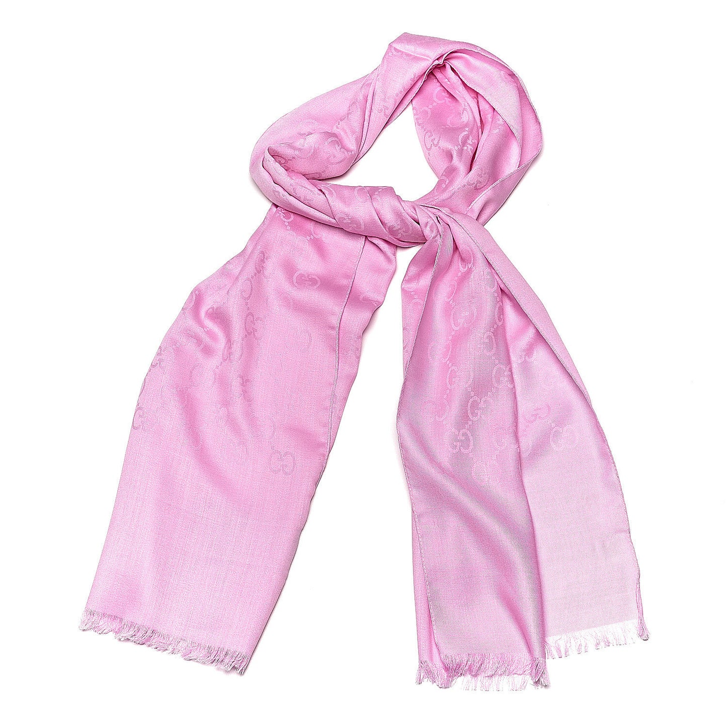 Wool Silk GG Monogram GGNat Scarf Rose