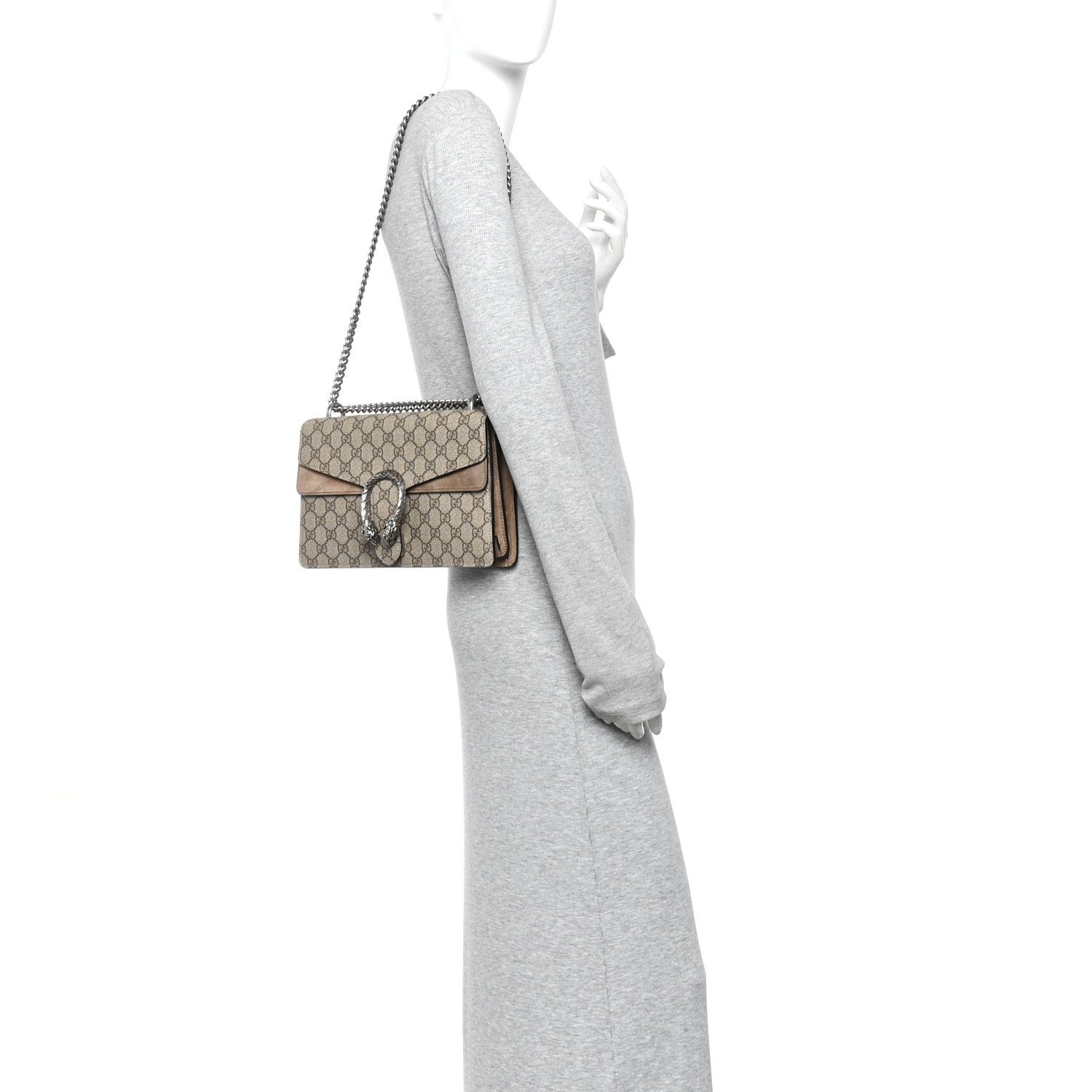 Gucci GG Supreme Monogram Small Dionysus Shoulder Bag Taupe 2 of 10